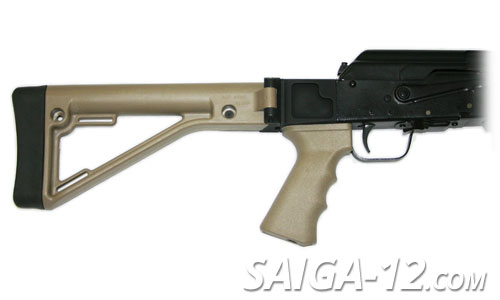 Saiga 12 Shotgun Dress Folding Stock Kit with 1 magazine - Dark Earth